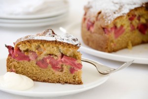 rhubarb sour cream cake